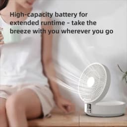 Remote-controlled USB Desktop Air Cooler with Timer and Night Light Functions Foldable 120° Automatic Rotation 3-Speed Fan