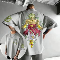 Dragon Ball Anime Cotton T-shirt 2026 New Summer Broli Creative Printed Men's and Women's Street Hip Hop Casual Short Sleeve Top