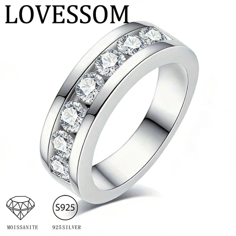 A Simple and Stylish 925 Sterling Silver Ring with a 2.1-Carat Moissanite, Perfect as a Gift for Women.