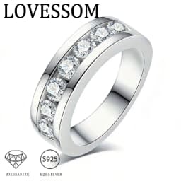 A Simple and Stylish 925 Sterling Silver Ring with a 2.1-Carat Moissanite, Perfect as a Gift for Women.
