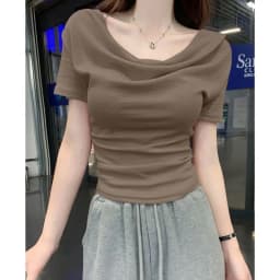 New Summer Design Sense One Shoulder Diagonal Collar Shirt Slim Fit Irregular Short Sleeved T-shirt Plus Size Women's Clothing