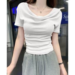 New Summer Design Sense One Shoulder Diagonal Collar Shirt Slim Fit Irregular Short Sleeved T-shirt Plus Size Women's Clothing