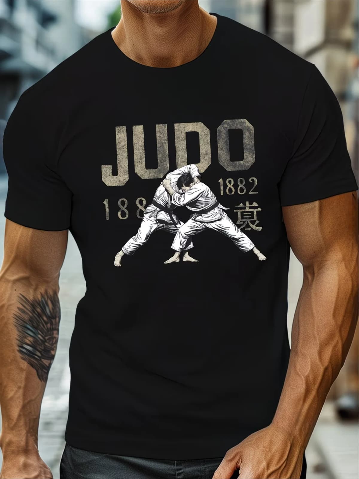 Men'S Jigoro Kano 1882 JUDO Strength Courage Gothic Print Graphic T Shirt Cotton Tee Women Summer Novelty Oversize Streetwear