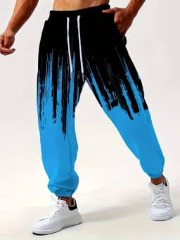 Men's Casual Sports Pants Plus Size Sports Pants, Elastic Waist, Adopting 3D Breathable Daily Street Wear, Plus Size