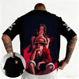 ONE PIECE Monkey D. Luffy 2026 Summer New Product Harajuku Anime Printed Short Sleeve Unisex Cotton T-shirt