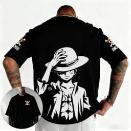 ONE PIECE Monkey D. Luffy 2026 Summer New Product Harajuku Anime Printed Short Sleeve Unisex Cotton T-shirt