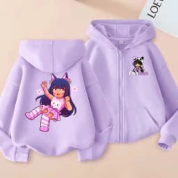 Aphmau Anime Zip Up Hoodie Children Clothes Boys Zipper Sport Shirt Fashion Girl Zipper Sweatshirt Xmas Gift Baby Casual Tops