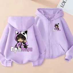 Aphmau Anime Zip Up Hoodie Children Clothes Boys Zipper Sport Shirt Fashion Girl Zipper Sweatshirt Xmas Gift Baby Casual Tops
