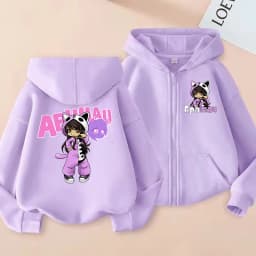 Aphmau Anime Zip Up Hoodie Children Clothes Boys Zipper Sport Shirt Fashion Girl Zipper Sweatshirt Xmas Gift Baby Casual Tops