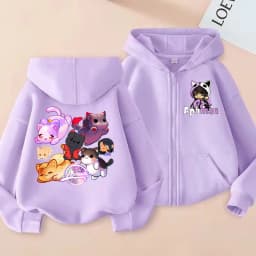 Aphmau Anime Zip Up Hoodie Children Clothes Boys Zipper Sport Shirt Fashion Girl Zipper Sweatshirt Xmas Gift Baby Casual Tops