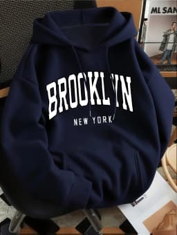 New York Brooklyn Letter Print Style Fashion Men's Women's Hoodie Casual Fashion Casual HipHop Sweatshirt Harajuku Unisex