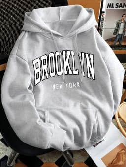 New York Brooklyn Letter Print Style Fashion Men's Women's Hoodie Casual Fashion Casual HipHop Sweatshirt Harajuku Unisex