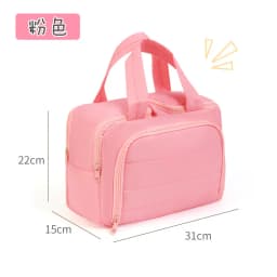 Large Travel Makeup Bag 180° Wide Opening Toiletry Organizer Water-Resistant Padded Cosmetic Case With Handle For Full-Size Bott