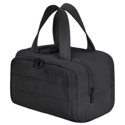 Large Travel Makeup Bag 180° Wide Opening Toiletry Organizer Water-Resistant Padded Cosmetic Case With Handle For Full-Size Bott