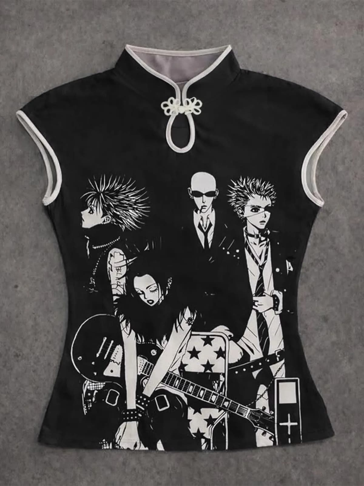 New Chinese Style Y2K Streetwear Printed Short Sleeved Slim T-shirts Fashion Aesthetics Versatile Classic Spicy Girls Niche Tops