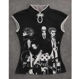 New Chinese Style Y2K Streetwear Printed Short Sleeved Slim T-shirts Fashion Aesthetics Versatile Classic Spicy Girls Niche Tops