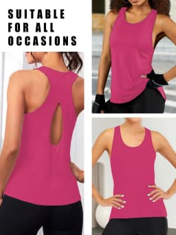 Super Soft Cross Backless Workout Tops for Women Racerback Tank Tops Open Back Running Muscle Tank Yoga Shirts