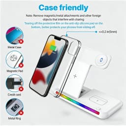 30W 3-in-1 Foldable Wireless Charger Station for IPhone17/ 16/15/14/13/12, Apple Watch Series 10/9/8 & AirPods 4/Pro 2