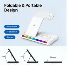 30W 3-in-1 Foldable Wireless Charger Station for IPhone17/ 16/15/14/13/12, Apple Watch Series 10/9/8 & AirPods 4/Pro 2