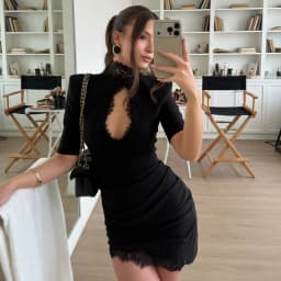 Black Lace Mini Dress Women Short Sleeve Bodycon Sexy Dresses Elegant Summer Hollow Out Party Slim Dress Vestidos For Holiday