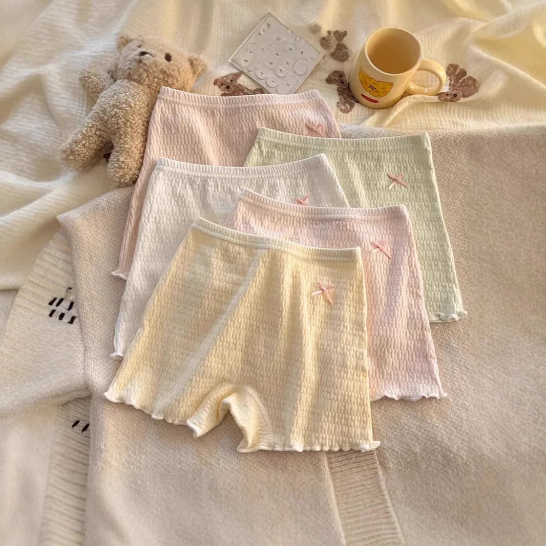 New Pure Cotton Girls' Underwear Safety Pants, Student Children's Girls Anti-Exposure Mid-Rise Base Shorts, Girl Boxer Briefs