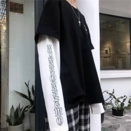 Men T Shirts Autumn Men Clothes Anime Casual Long Sleeved Oversized Y2K T-Shirt Harajuku Streetwear Academia Hip Hop Tee Tops