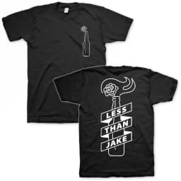 Limited  Hip Hop Men's T-shirt 90s Less Than Jake Punk Rock Band Tshirt Cotton Black  Print Overszied Short Sleeves Man Women