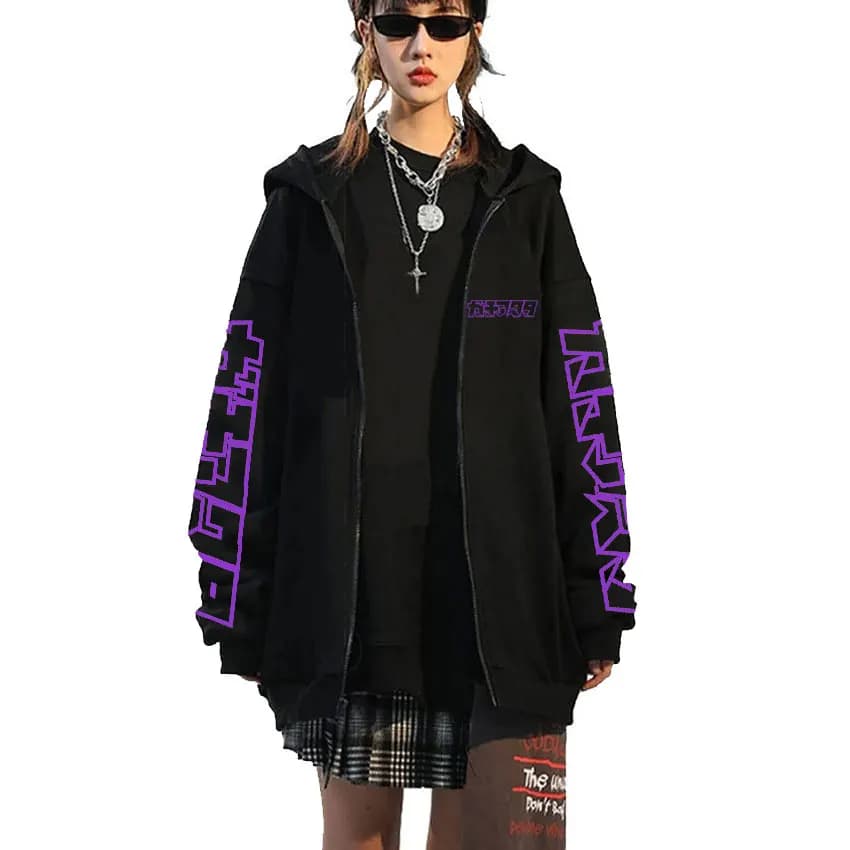 Anime Gachiakuta Riyo Merch Zipper Hoodie Men Women Manga Y2k Oversized Zip Up Jacket Unisex Cosplay Harajuku Zip Up Sweatshirt