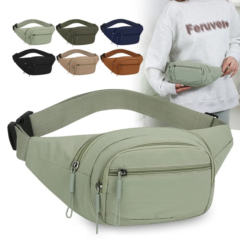 Adjustable Convertible Waist Bag for Women – Waterproof Nylon Chest Pack for Running Travel & Daily Wear