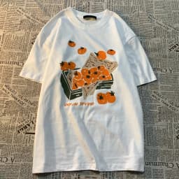 Japanese Style Persimmon Graphic T-Shirt Cute Fruit Illustration Short Sleeve Tee White Casual Summer Top Men Women Streetwear