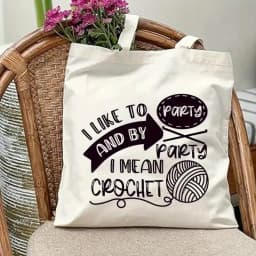 Cute Knitting Basket Canvas Tote Bag Women Yarn Ball Graphic Shopper Bag Crochet Lover Gift Daily Shoulder Handbag Apparel