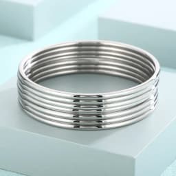 KALEN 7pcs/set Simple Fashion Stainless Steel Bracelet For Women Gold Silver Color Geometry Wire Round Bangle Jewelry Wristband