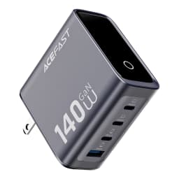 ACEFAST US Plug GaN 140W Fast Charging Phone Charger LED Display Screen For iPhone 17/16 Pro Max USB C USB A Wall Travel Adapter