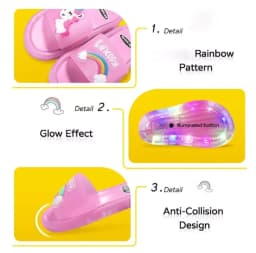 Lighted Cute Unisex Children Slippers Cartoon Unicorn Animals Prints Fashion Shoes Bathroom Kids Boys Girls Toddler Slippers