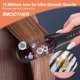 Hatteker Portable Home Use Negative Ion Straightening Comb Multi-temperature Adjustable Hair Styling Tool for Smooth Shiny
