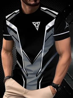 Men's Plus Size Short Sleeve T-Shirts 3D Irregular Graphic Printing Soft Comfortable Daily Wear for Sports Fitness Man's T-Shirt