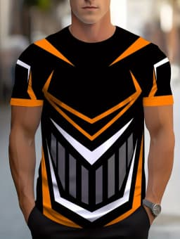 Men's Plus Size Short Sleeve T-Shirts 3D Irregular Graphic Printing Soft Comfortable Daily Wear for Sports Fitness Man's T-Shirt