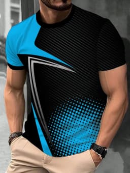 Men's Plus Size Short Sleeve T-Shirts 3D Irregular Graphic Printing Soft Comfortable Daily Wear for Sports Fitness Man's T-Shirt