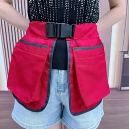Ethnic Pattern Portable Waist Bag Waterproof Oil-resistant Adjustable Belt Apron Large-capacity Polyester
