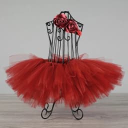 Girls Red Tulle Tutu Skirts Kids Dance Pettiskirts with Flower Hairbow Set Children Birthday Christmas Costumes Party Cloth