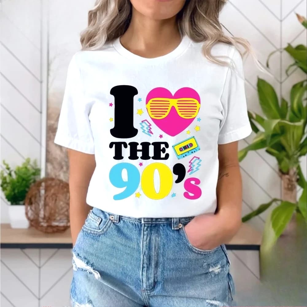 Funny T Shirts The 80s 90s Vintage Birthday Gift Streetwear Women's T-shirt Short Sleeve Tee Y2k Fashion Round Neck Clothing