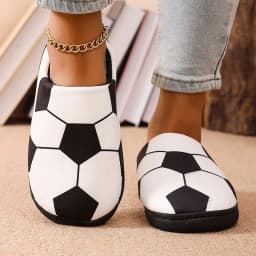 Football Women's Slippers House Autumn Winter Fashion Designer Woman Shoes Indoor Fuzzy Fur Slides Couple Soft Non-Slip Floor