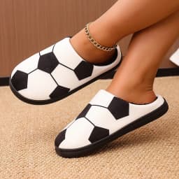 Football Women's Slippers House Autumn Winter Fashion Designer Woman Shoes Indoor Fuzzy Fur Slides Couple Soft Non-Slip Floor