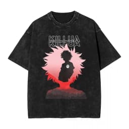 Hot Selling HUNTER×HUNTER Shizuku Murasaki Print T-Shirt, Unisex Vintage Washed Loose Top, Casual Cotton New Summer Tee