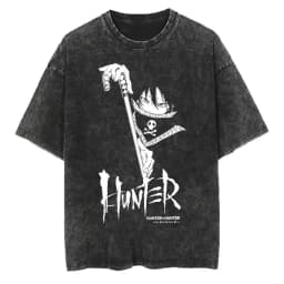 Hot Selling HUNTER×HUNTER Shizuku Murasaki Print T-Shirt, Unisex Vintage Washed Loose Top, Casual Cotton New Summer Tee