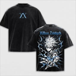Hot Selling HUNTER×HUNTER Shizuku Murasaki Print T-Shirt, Unisex Vintage Washed Loose Top, Casual Cotton New Summer Tee
