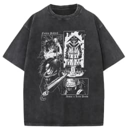 Hot Selling HUNTER×HUNTER Shizuku Murasaki Print T-Shirt, Unisex Vintage Washed Loose Top, Casual Cotton New Summer Tee