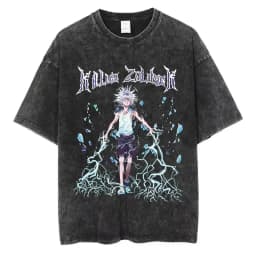 Hot Selling HUNTER×HUNTER Shizuku Murasaki Print T-Shirt, Unisex Vintage Washed Loose Top, Casual Cotton New Summer Tee