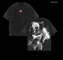 Hot Selling HUNTER×HUNTER Shizuku Murasaki Print T-Shirt, Unisex Vintage Washed Loose Top, Casual Cotton New Summer Tee