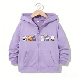 Zipper Hoodie Funny Casual Cat Paw Letter Hoodies Jackets Boys Girls Y2k Kawaii Zip Up Sweatshirt Spring Autumn Hoodies